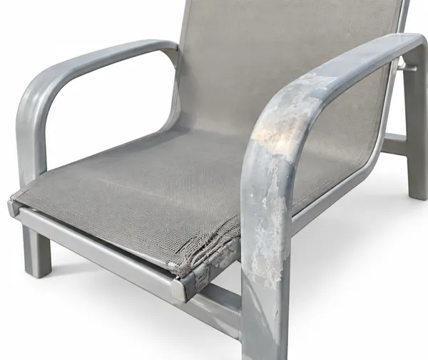 Aluminum armchair before restoration